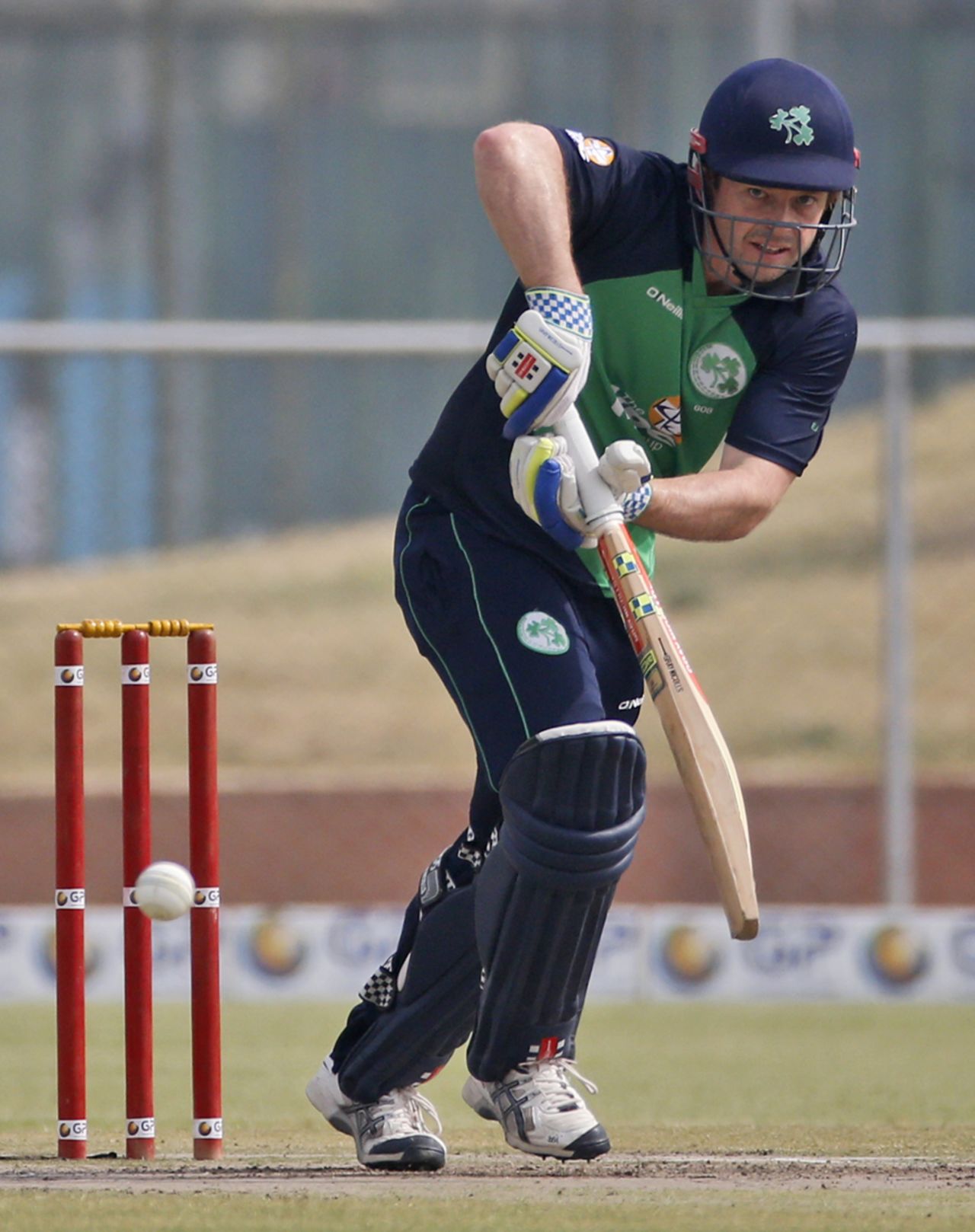 Ed Joyce guides one to the leg side, Afghanistan v Ireland, 5th ODI, Greater Noida, March 24, 2017