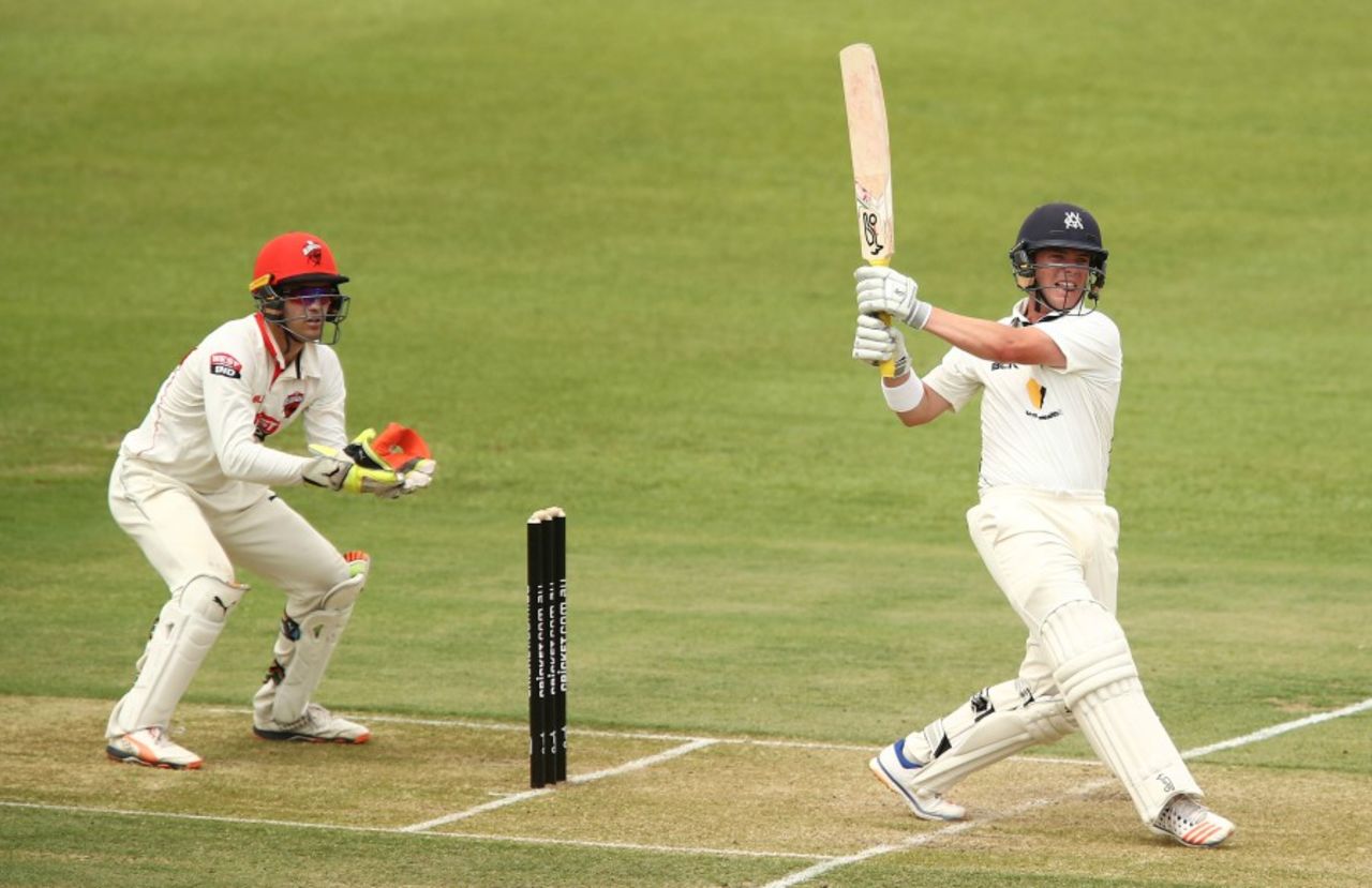 Marcus Harris' hundred put Victoria on top, Victoria v South Australia, Sheffield Shield final, Alice Springs, 1st day, March 26, 2017