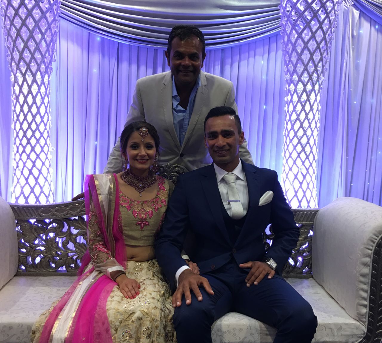 Jeet Raval with his wife and his mentor Kit Perera
