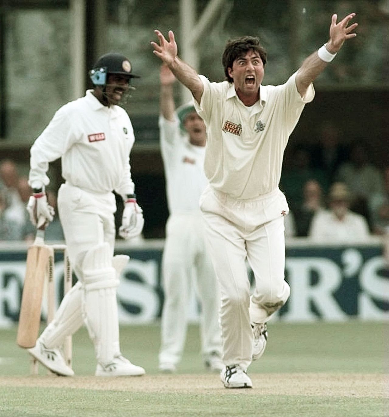 Ronnie Irani appeals, England v India, 1st Test, Edgbaston, Birmingham, June 6, 1996