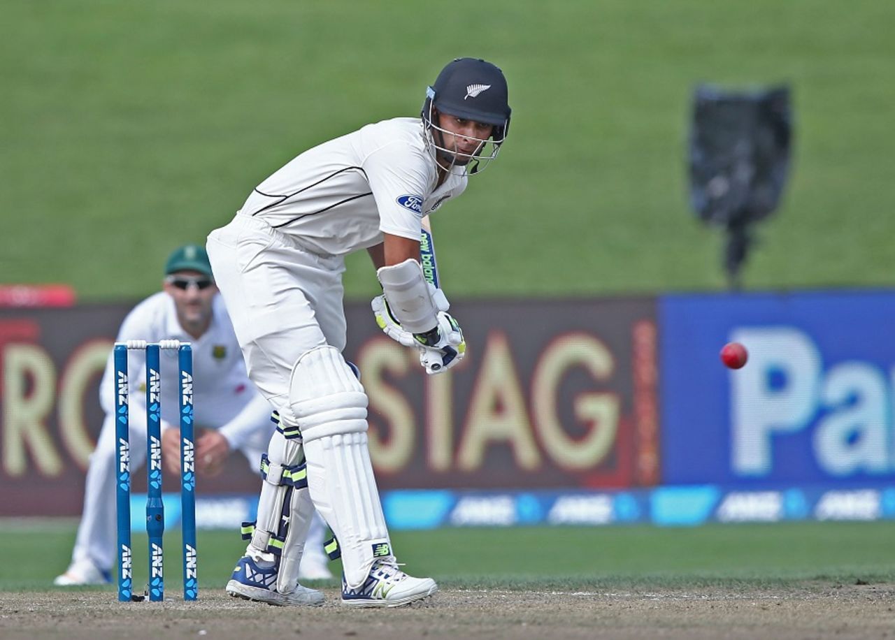 Jeet Raval is a picture of concentration, New Zealand v South Africa, 3rd Test, Hamilton, 3rd day, March 27, 2017