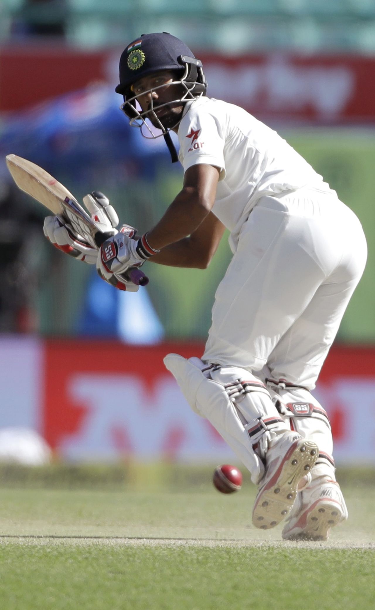 Wriddhiman Saha plays the ball to fine leg, India v Australia, 4th Test, Dharamsala, 3rd day, March 27, 2017