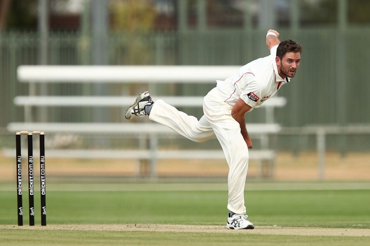 Chadd Sayers took seven wickets, Victoria v South Australia, Sheffield Shield final, Alice Springs, 2nd day, March 27, 2017