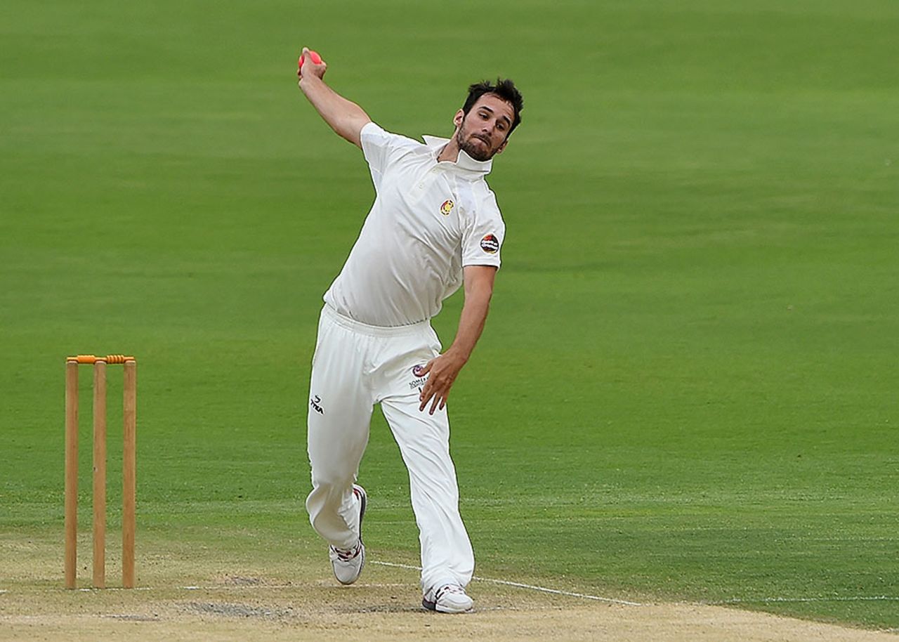 Lewis Gregory claimed five wickets in a hostile display, MCC v Champion County, Abu Dhabi, 2nd day, March 27, 2017