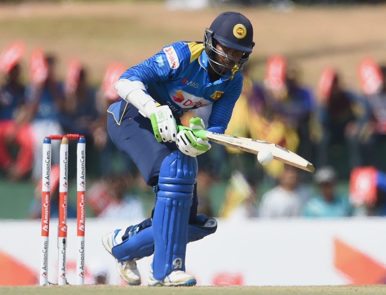 Upul Tharanga eyes the leg side, Sri Lanka v Bangladesh, 2nd ODI, Dambulla, March 28, 2017