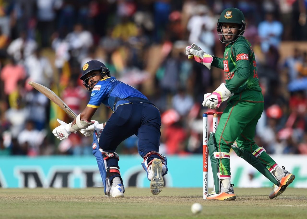 Dinesh Chandimal guides the ball fine, Sri Lanka v Bangladesh, 2nd ODI, Dambulla, March 28, 2017