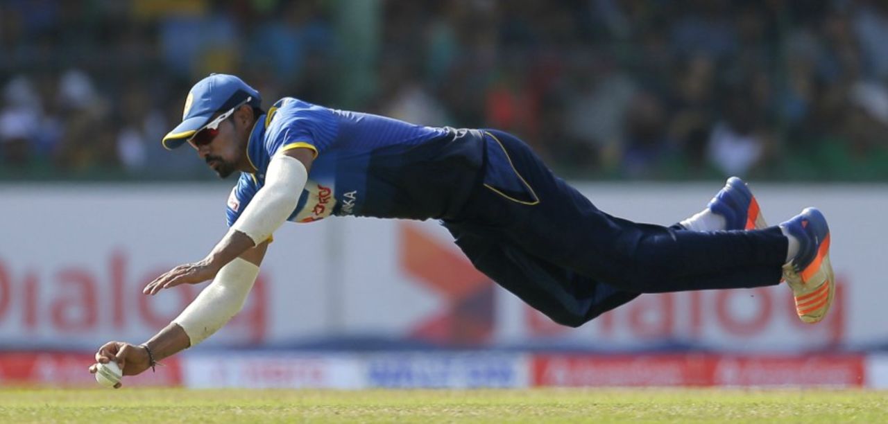 Danushka Gunathilaka was exceptional in the field, Sri Lanka v Bangladesh, 3rd ODI, Colombo, April 1, 2017
