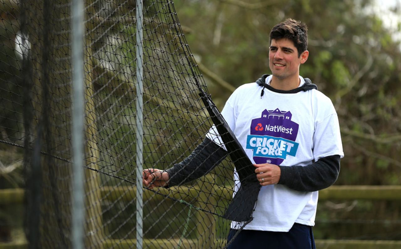 Alastair Cook helps out at Copdock Cricket Club for NatWest Cricket Force, Ipswich, April 1, 2017