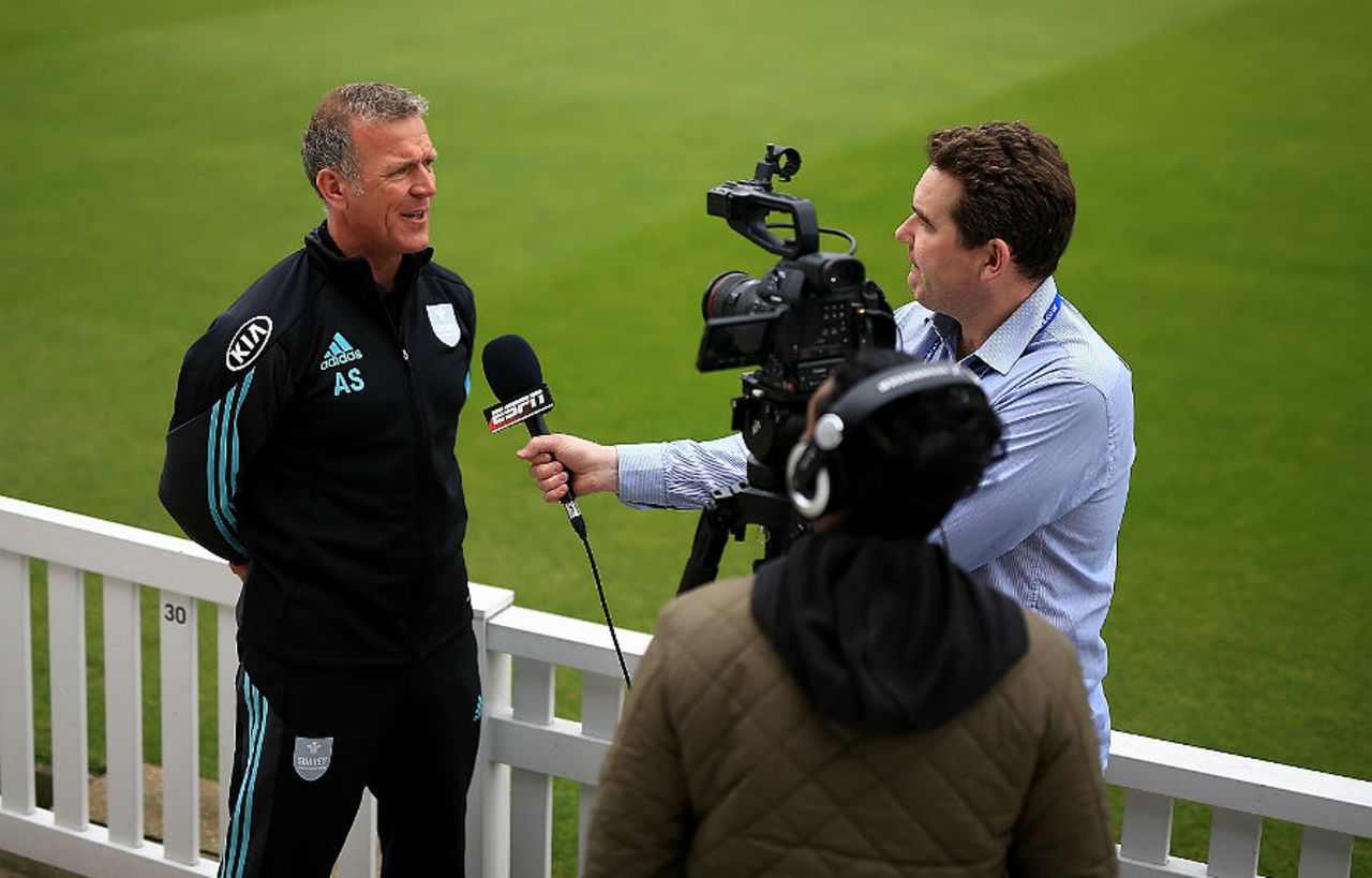 Surrey's director of cricket, Alec Stewart, talks to ESPNcricinfo's Andrew Miller at The Oval, April 4, 2017