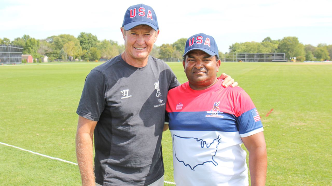 Trevor Penney appeared as a guest fielding coach with USA head coach Pubudu Dassanayake, Indianapolis, September 21, 2016