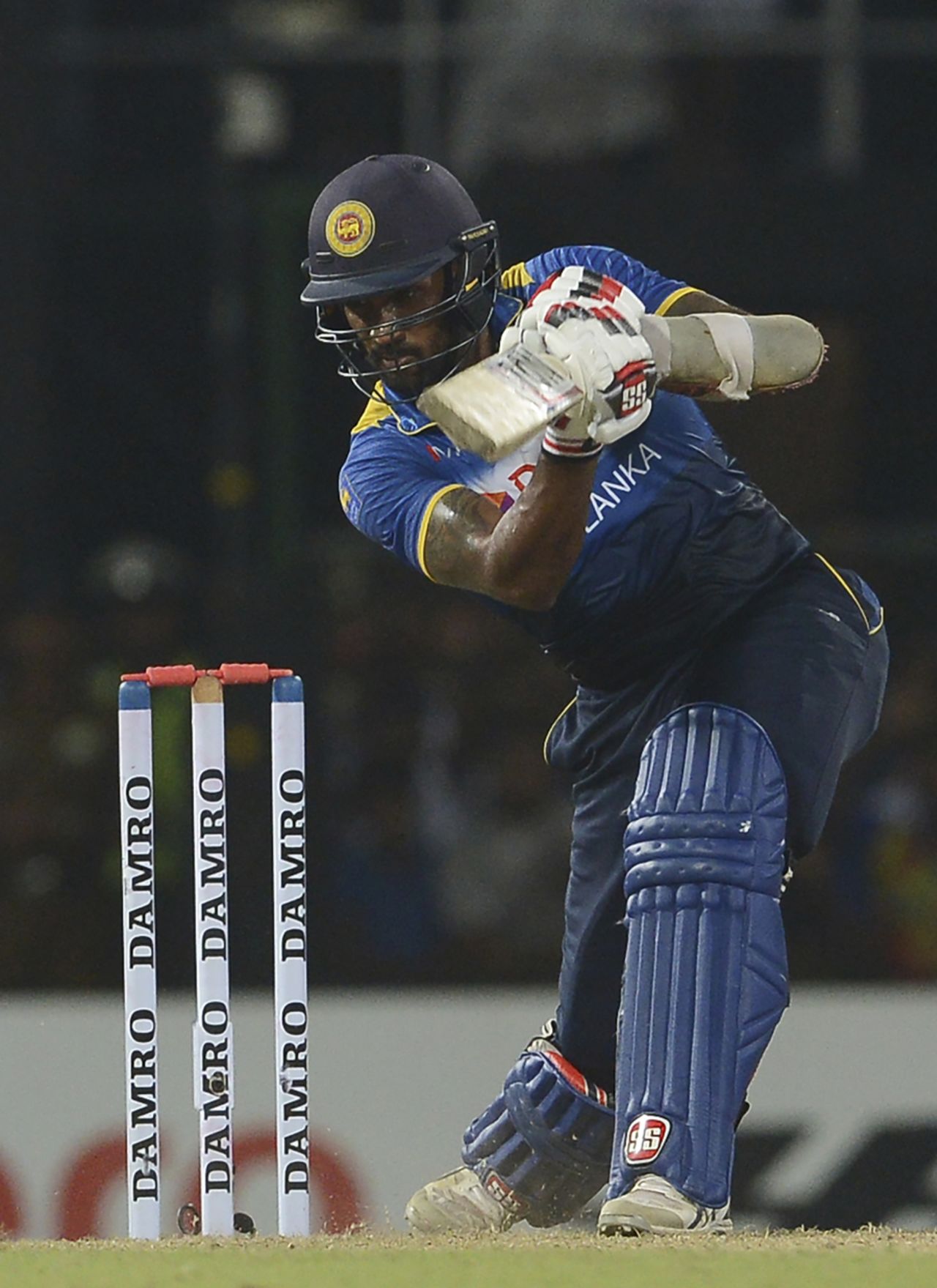 Chamara Kapugedera plays a cover drive, Sri Lanka v Bangladesh, 2nd T20I, Colombo, April 6, 2017