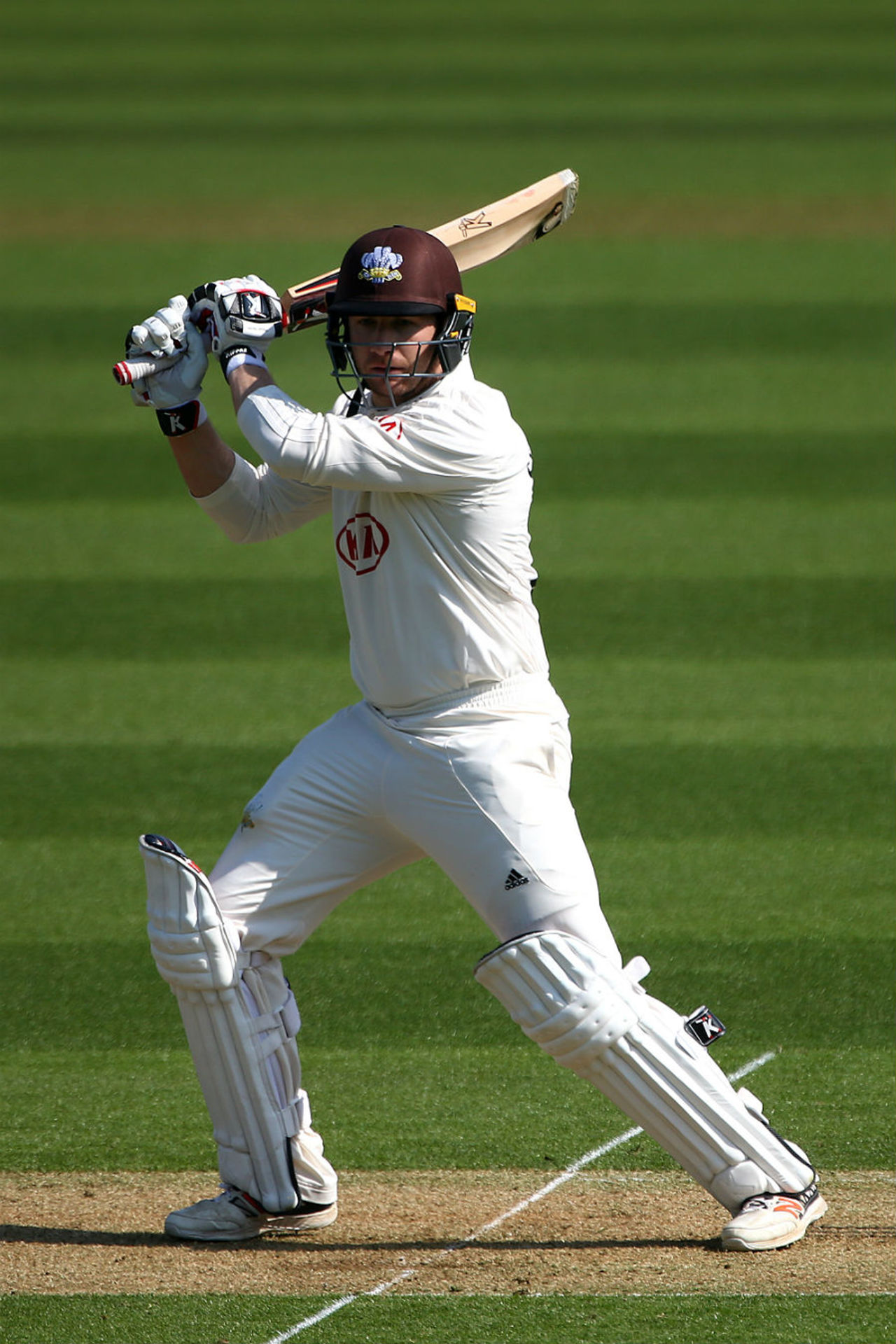 Mark Stoneman hits out during his first appearance for Surrey, Surrey v Warwickshire, Specsavers County Championship, 1st day, The Kia Oval, April 7, 2017