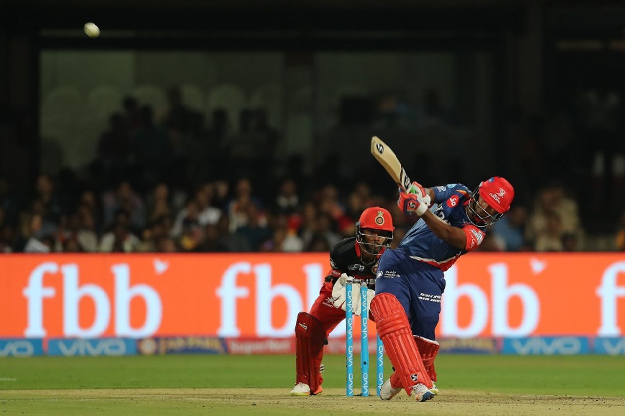 Rishabh Pant struck a six off his first ball, Royal Challengers Bangalore v Delhi Daredevils, IPL 2017, Bengaluru, April 8, 2017