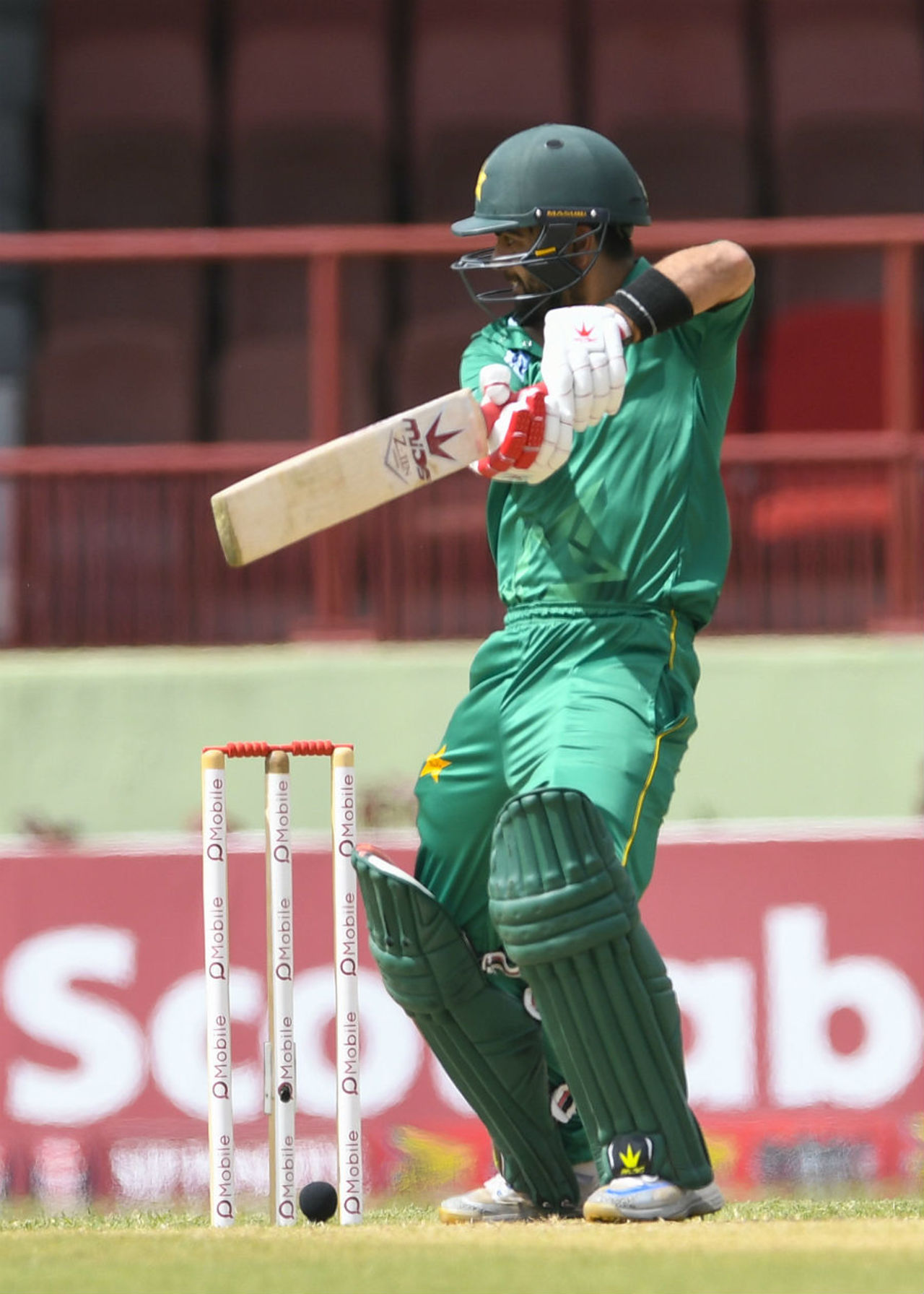 Ahmed Shehzad bats during the second ODI in Providence, West Indies v Pakistan, 2nd ODI, Providence, April 9, 2017