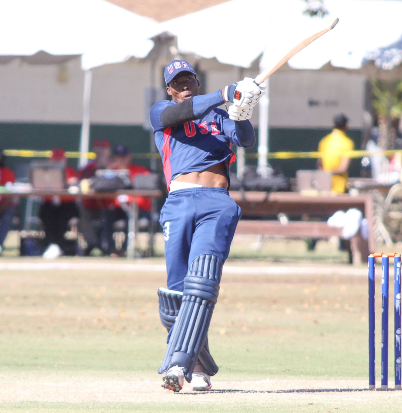 Timroy Allen pulls for six over square leg, USA v Denmark, ICC World Cricket League Division Four, Los Angeles, November 2, 2016