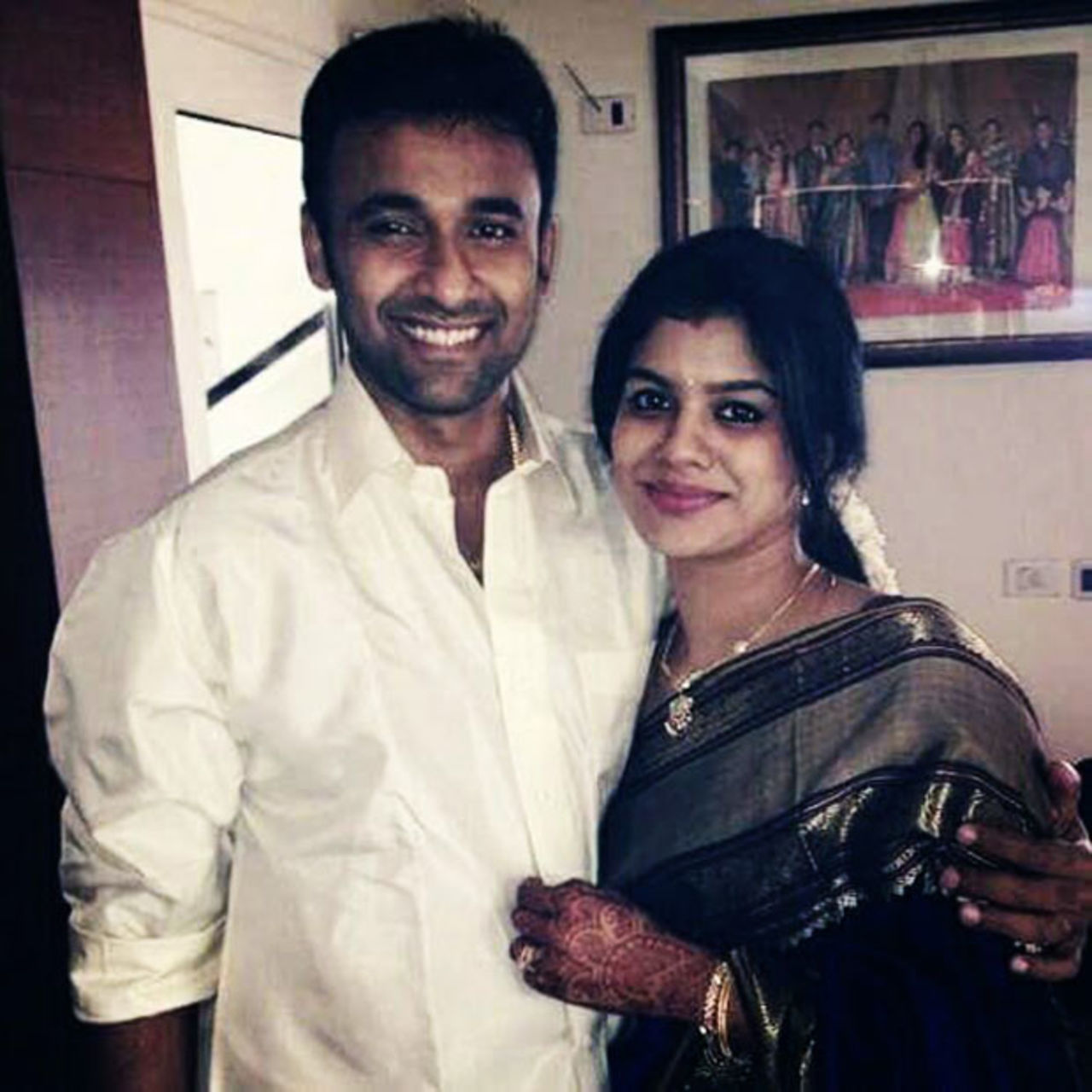 Vijaykumar Yo Mahesh with his wife Anusha