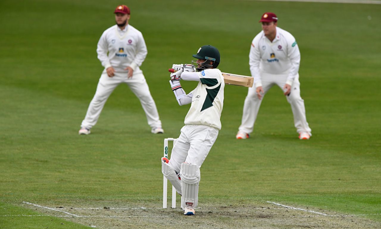 Moeen Ali pulls during his half-century, Worcestershire v Northamptonshire, County Championship, Division Two, New Road, April 21, 2017