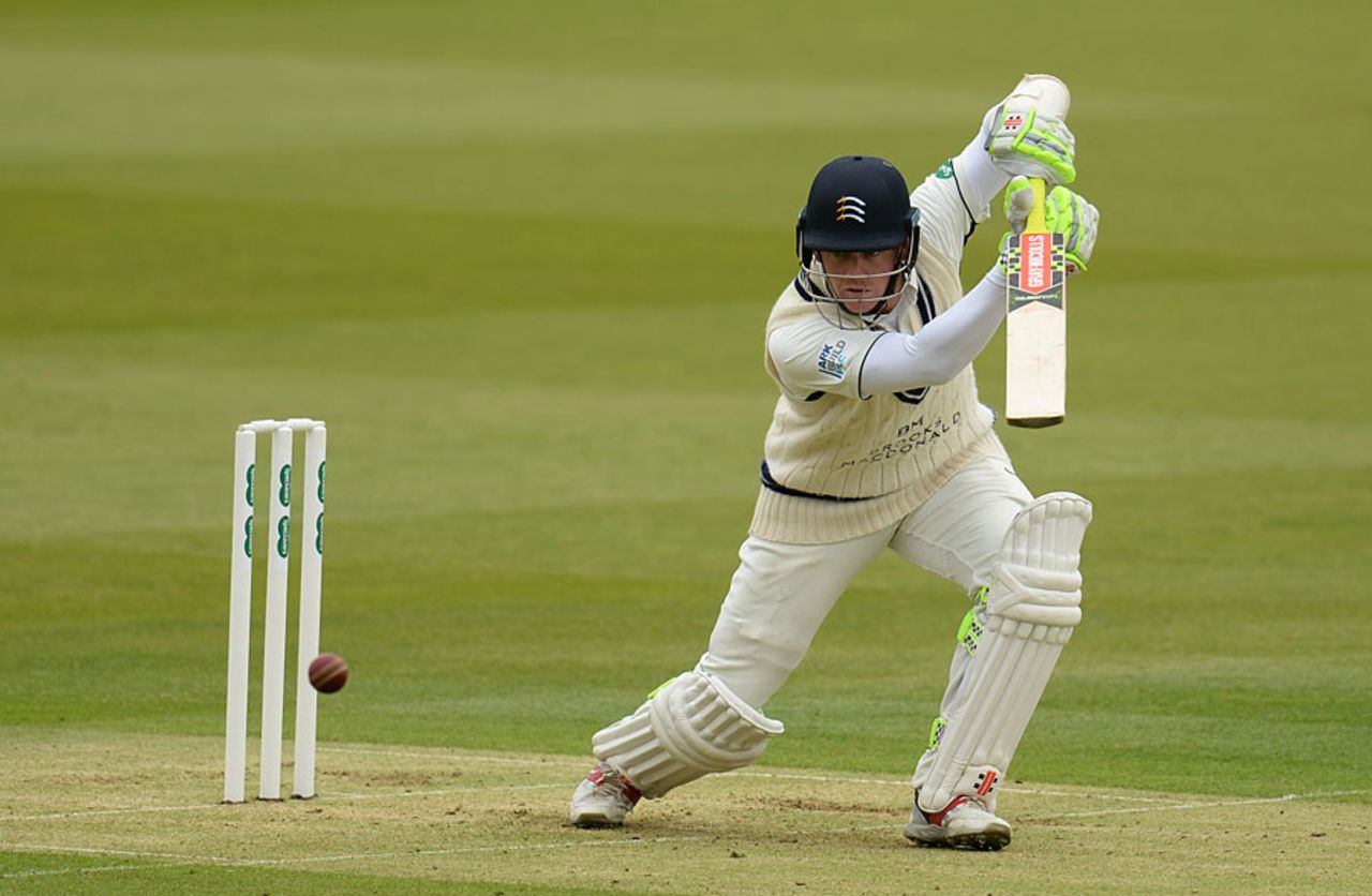 Sam Robson eases one through the covers, Middlesex v Essex, County Championship, Division One, Lord's, 1st day