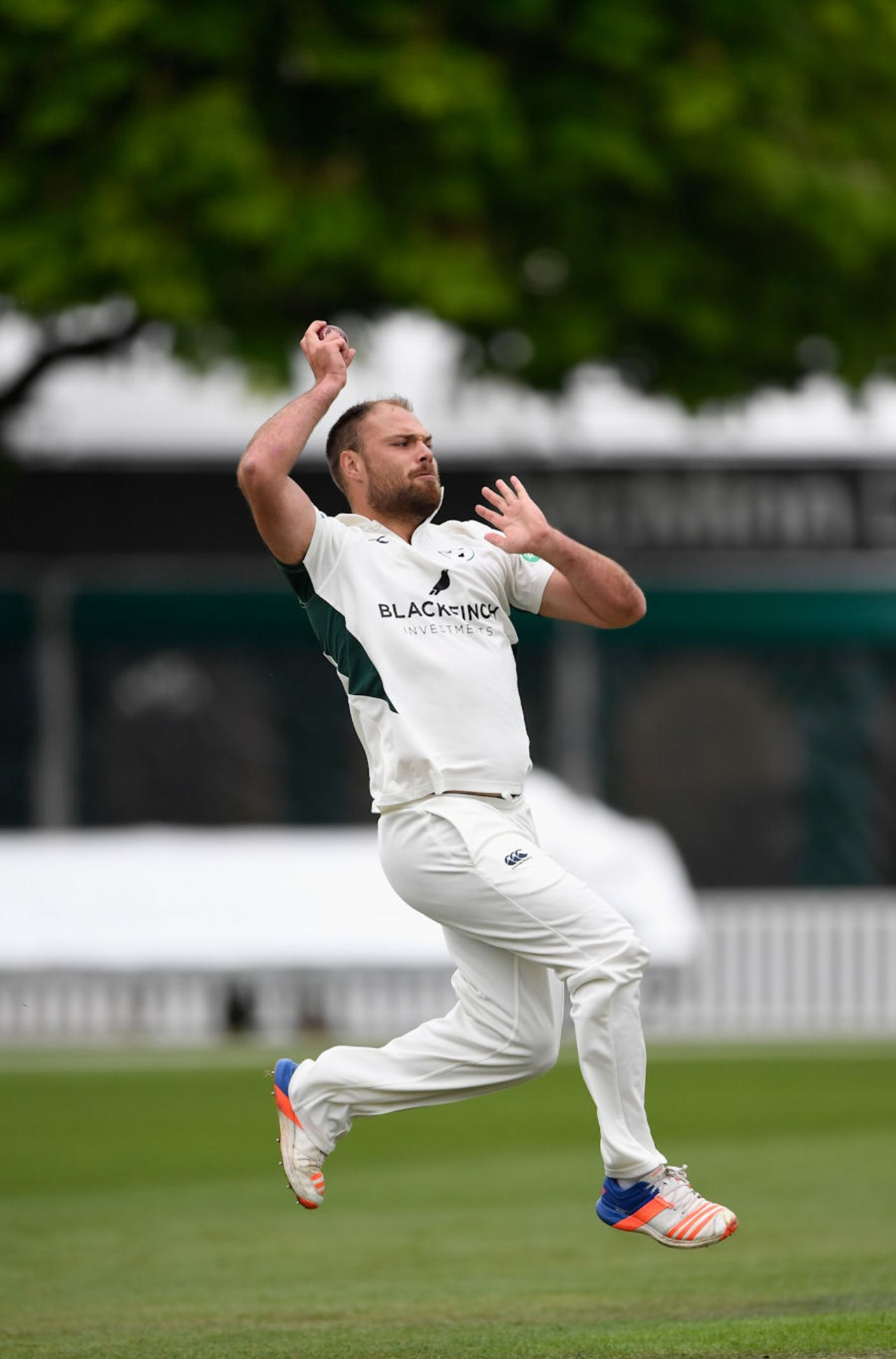 Joe Leach was in typically rumbustious mood, Worcestershire v Northamptonshire, County Championship, Division Two, New Road, 1st day