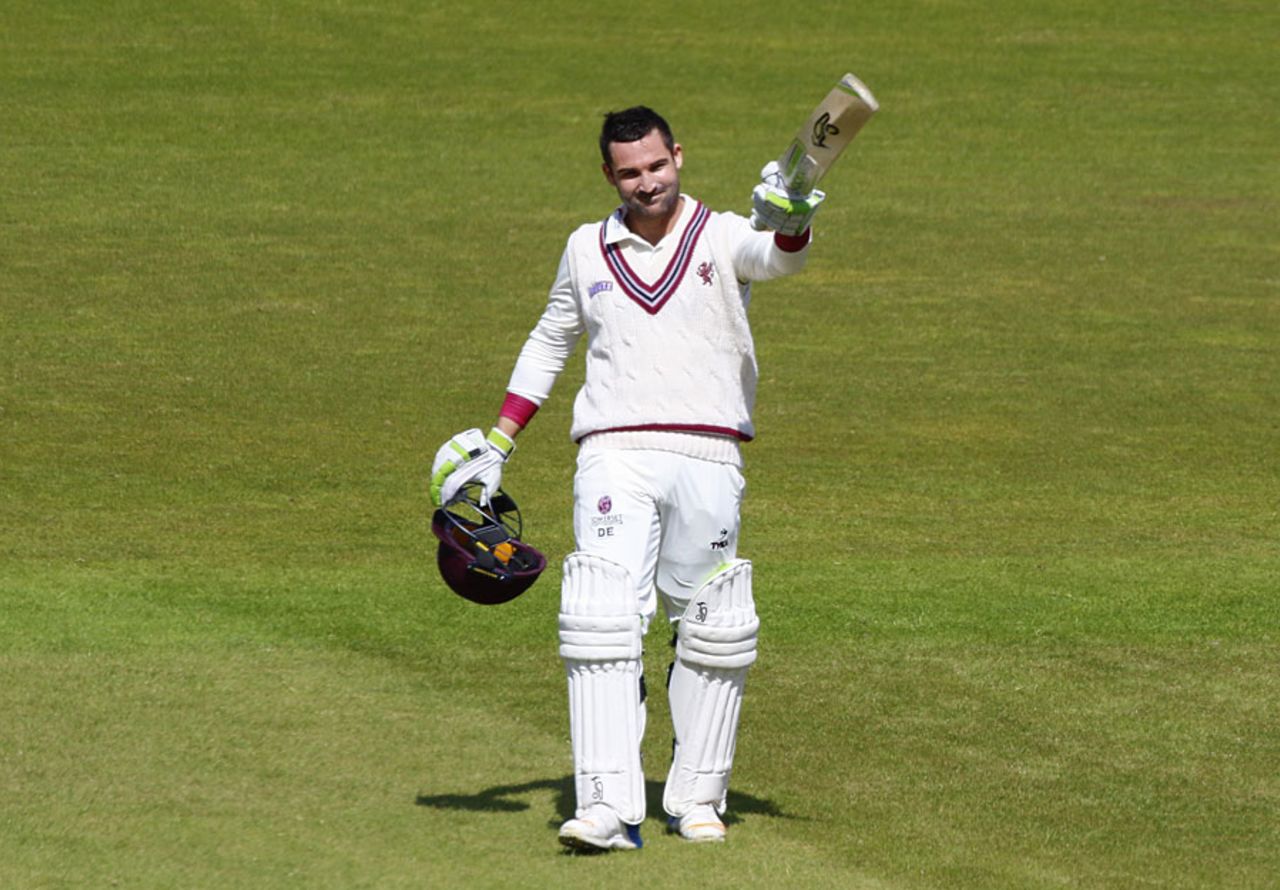 Dean Elgar carried his bat for 113, Lancashire v Somerset, County Championship, Division One, Old Trafford, 2nd day, April 22, 2017
