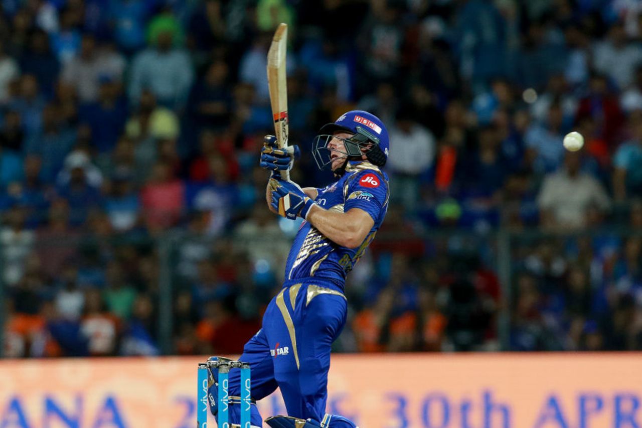 Jos Buttler was reprieved early by Rishabh Pant while attempting a scoop, Mumbai Indians v Delhi Daredevils, IPL, Mumbai, April 22, 2017