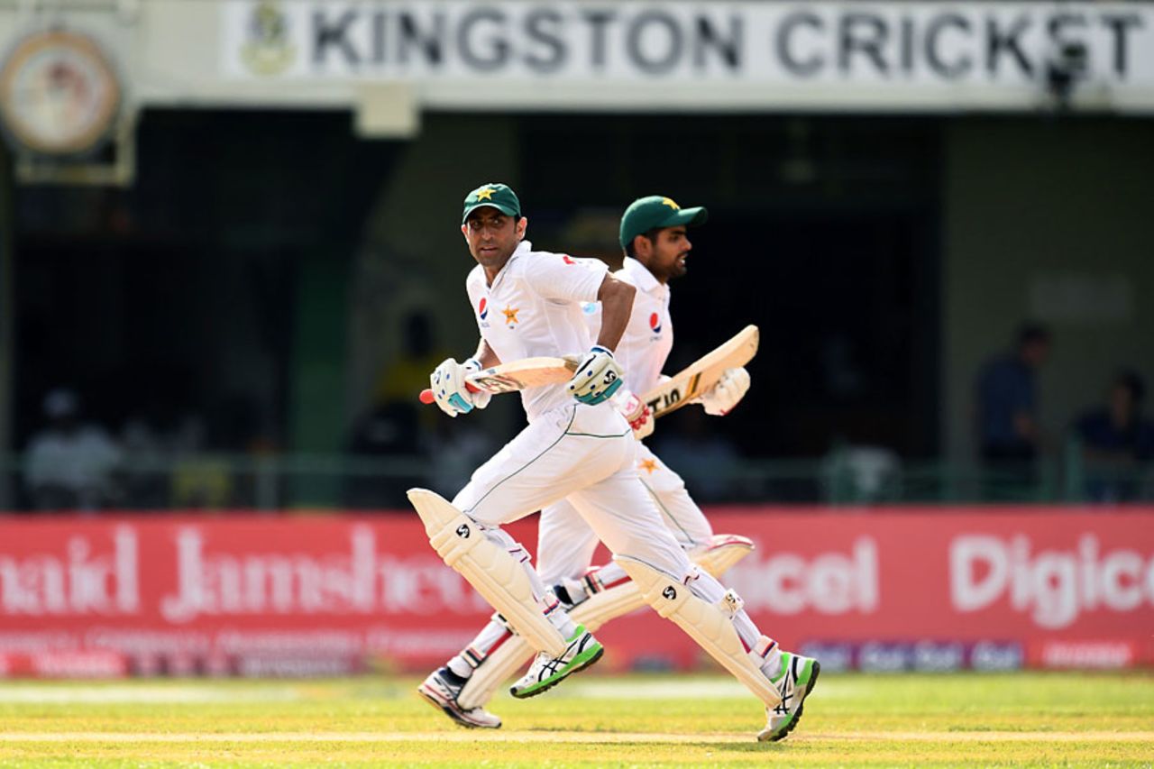 Younis Khan and Babar Azam added 129 for the third wicket, West Indies v Pakistan, 1st Test, Jamaica, 3rd day, April 23, 2017