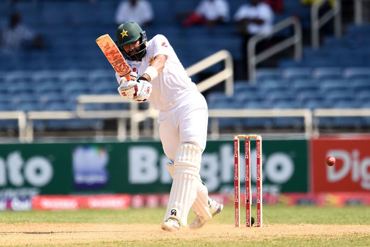 Misbah-ul-Haq was left stranded on 99, West Indies v Pakistan, 1st Test, Jamaica, 4th day, April 24, 2017