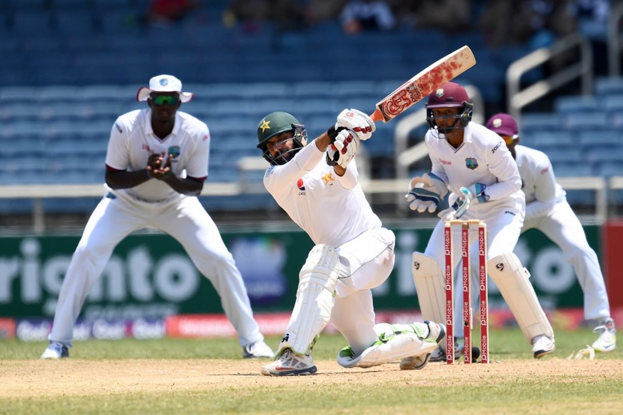 Misbah-ul-Haq won the game with back-to-back sixes, West Indies v Pakistan, 1st Test, Jamaica, 5th day, April 25, 2017