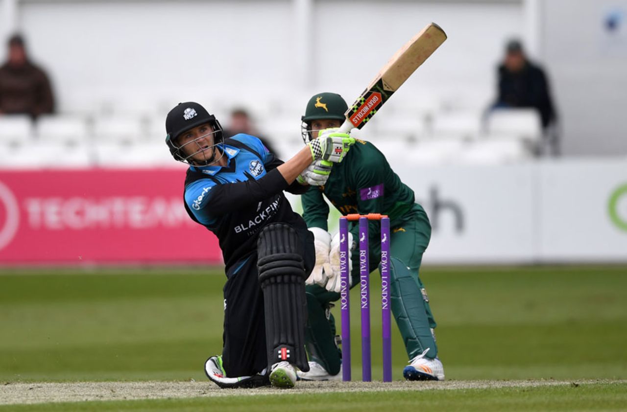 Joe Clarke's innings helped swing a rain-shortened chase, Worcestershire v Nottinghamshire, Royal London Cup, North Group, New Road, April 27, 2017