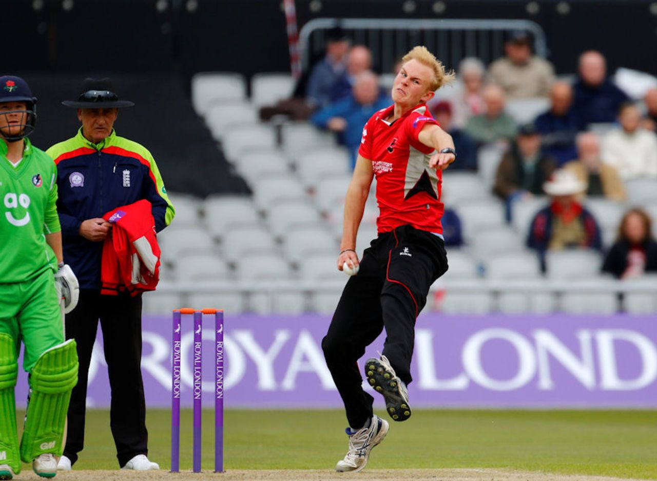 Zak Chappell took the new ball for Leicestershire, Lancashire v Leicestershire, Royal London Cup, North Group, Old Trafford, April 28, 2017