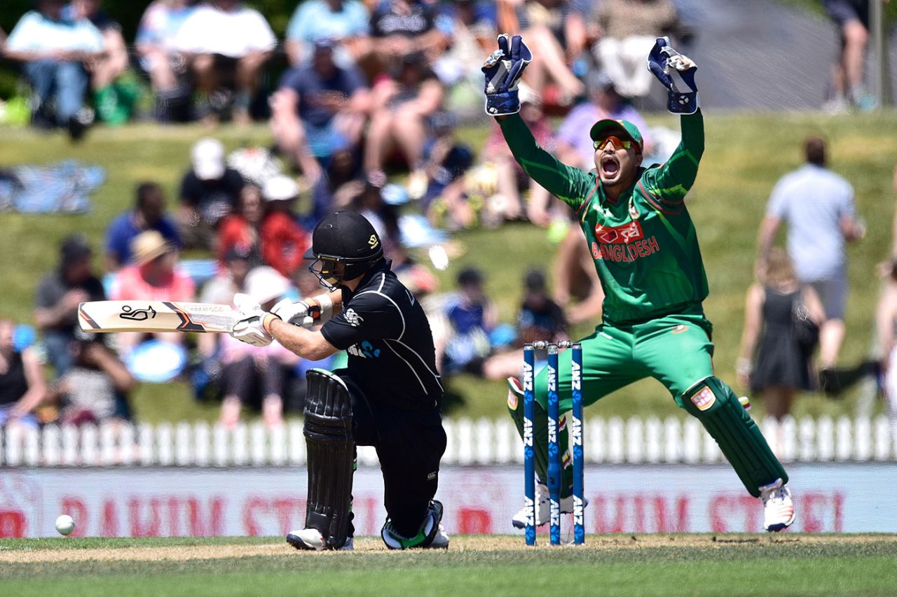 Wicketkeeper Nurul Hasan appeals for Tom Latham's wicket, New Zealand v Bangladesh, 2nd ODI, Nelson, December 29, 2016