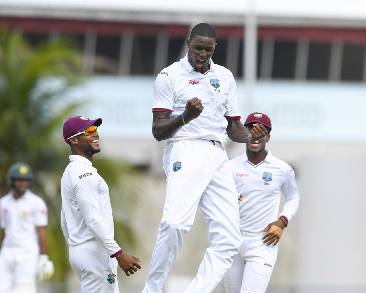 Jason Holder bowled an incisive spell before tea, West Indies v Pakistan, 2nd Test, Bridgetown, 3rd day, May 2, 2017