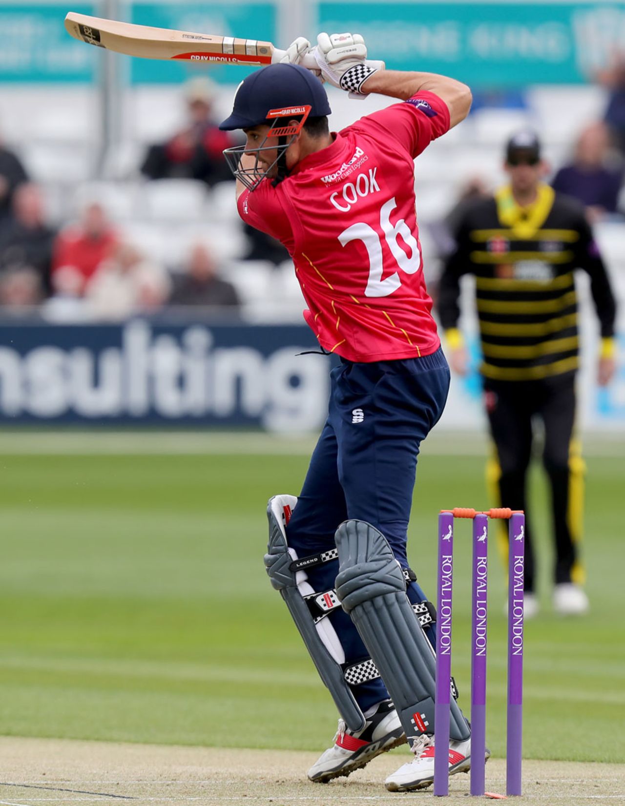 Alastair Cook drives off the back foot, Essex v Gloucestershire, Royal London Cup, South Group, Chelmsford, May 4, 2017
