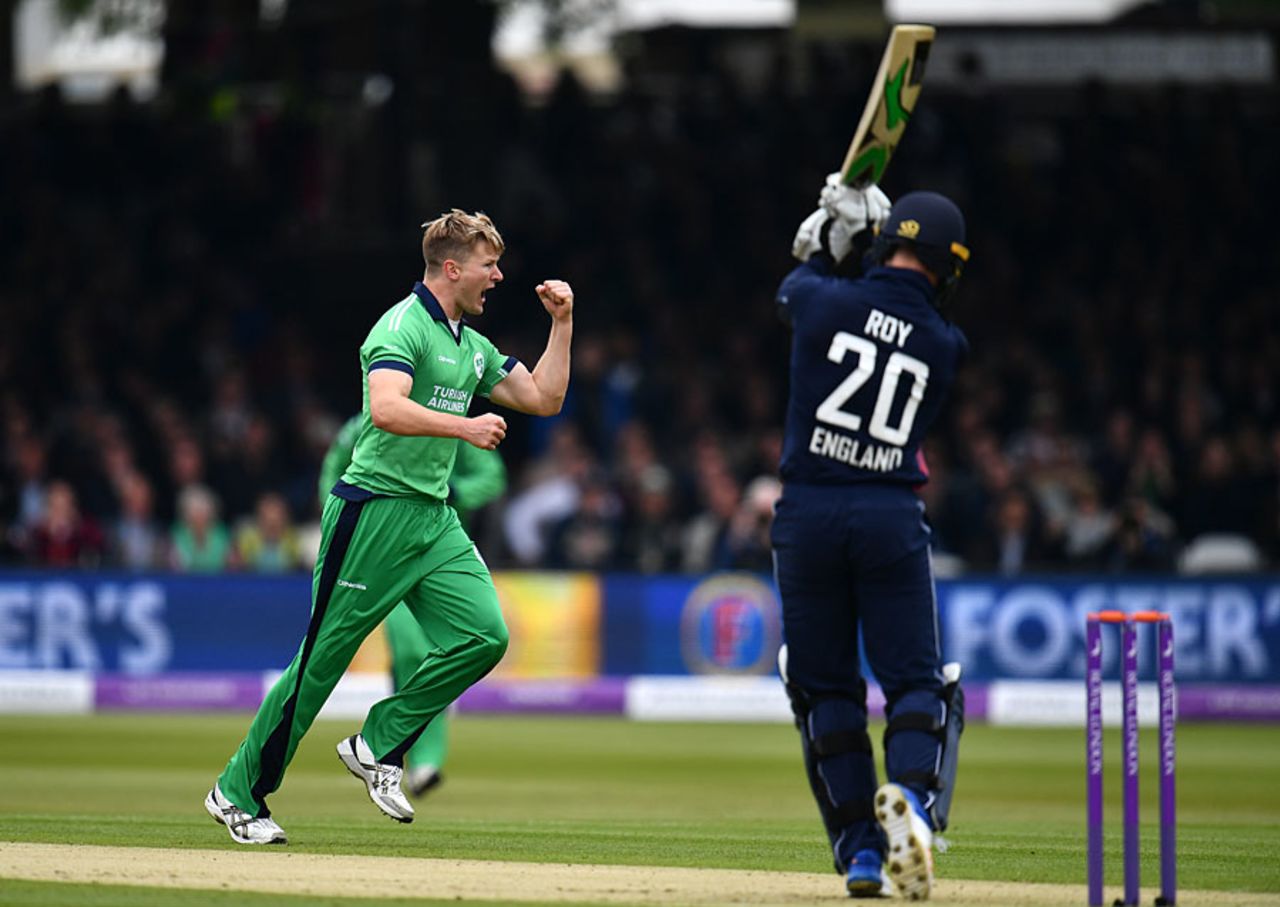 Jason Roy crunched a drive to cover off Barry McCarthy, England v Ireland, 2nd ODI, Lord's, May 7, 2017