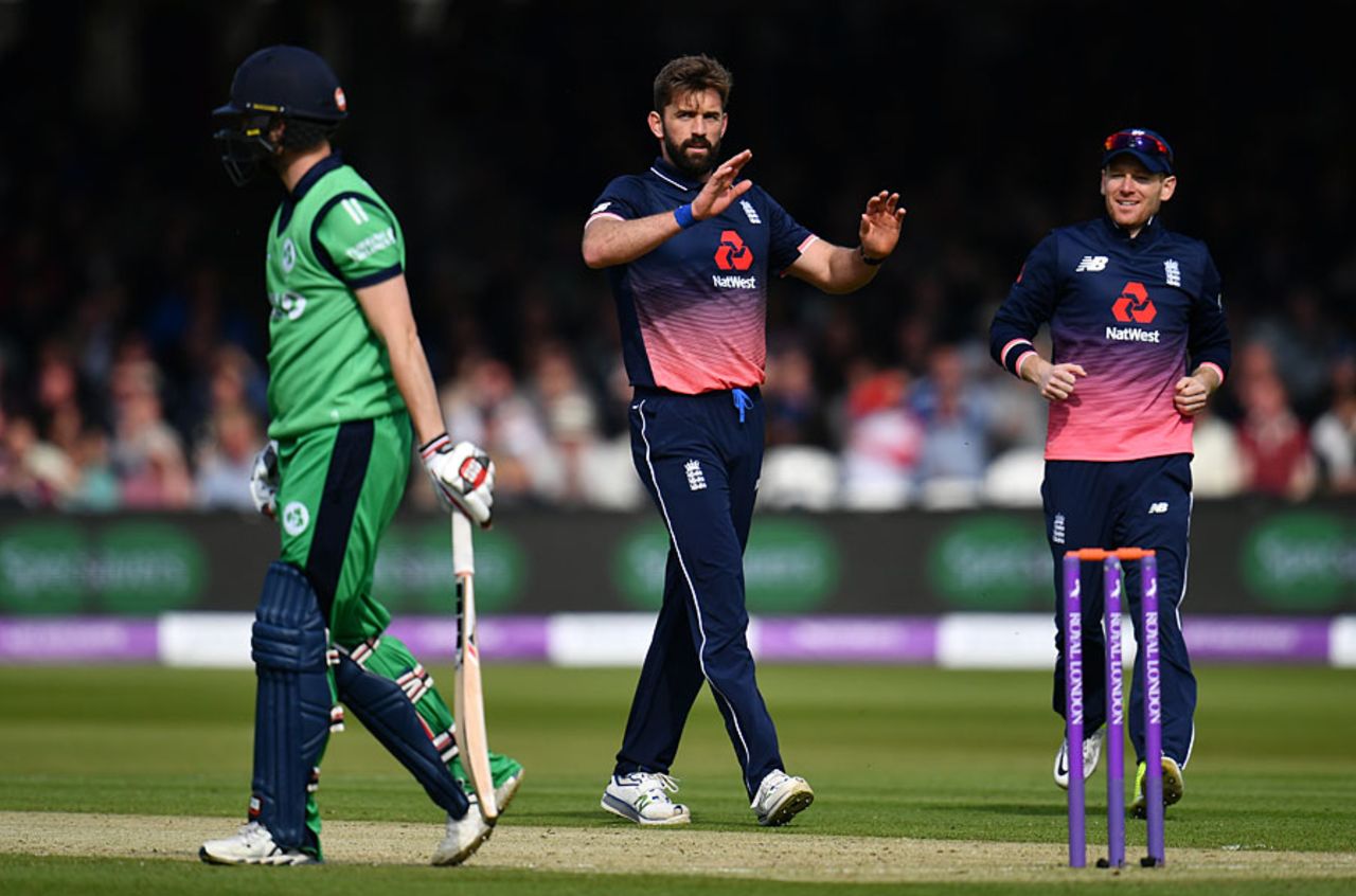 Liam Plunkett removed Andy Balbirnie lbw, England v Ireland, 2nd ODI, Lord's, May 7, 2017