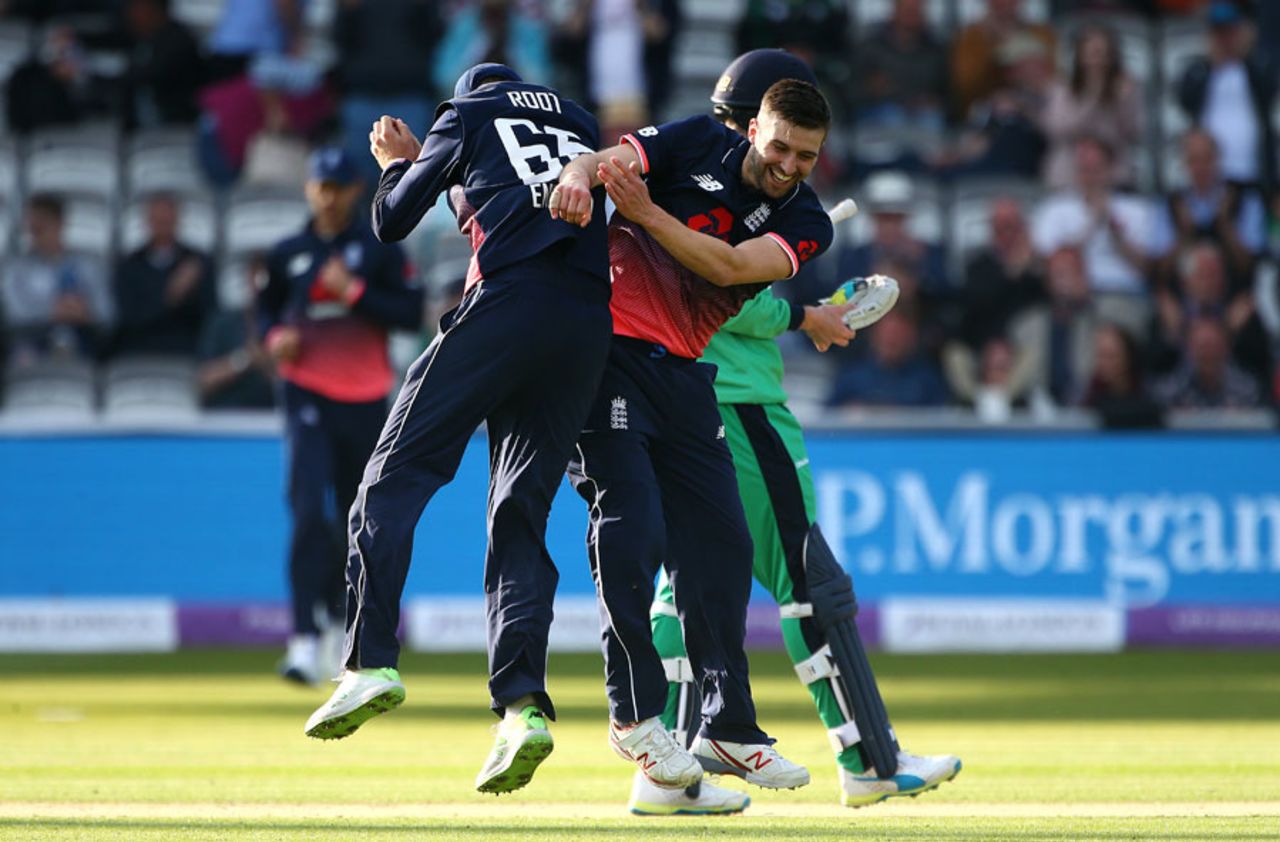 Celebratory bumps: Joe Root and Mark Wood toast victory, England v Ireland, 2nd ODI, Lord's, May 7, 2017