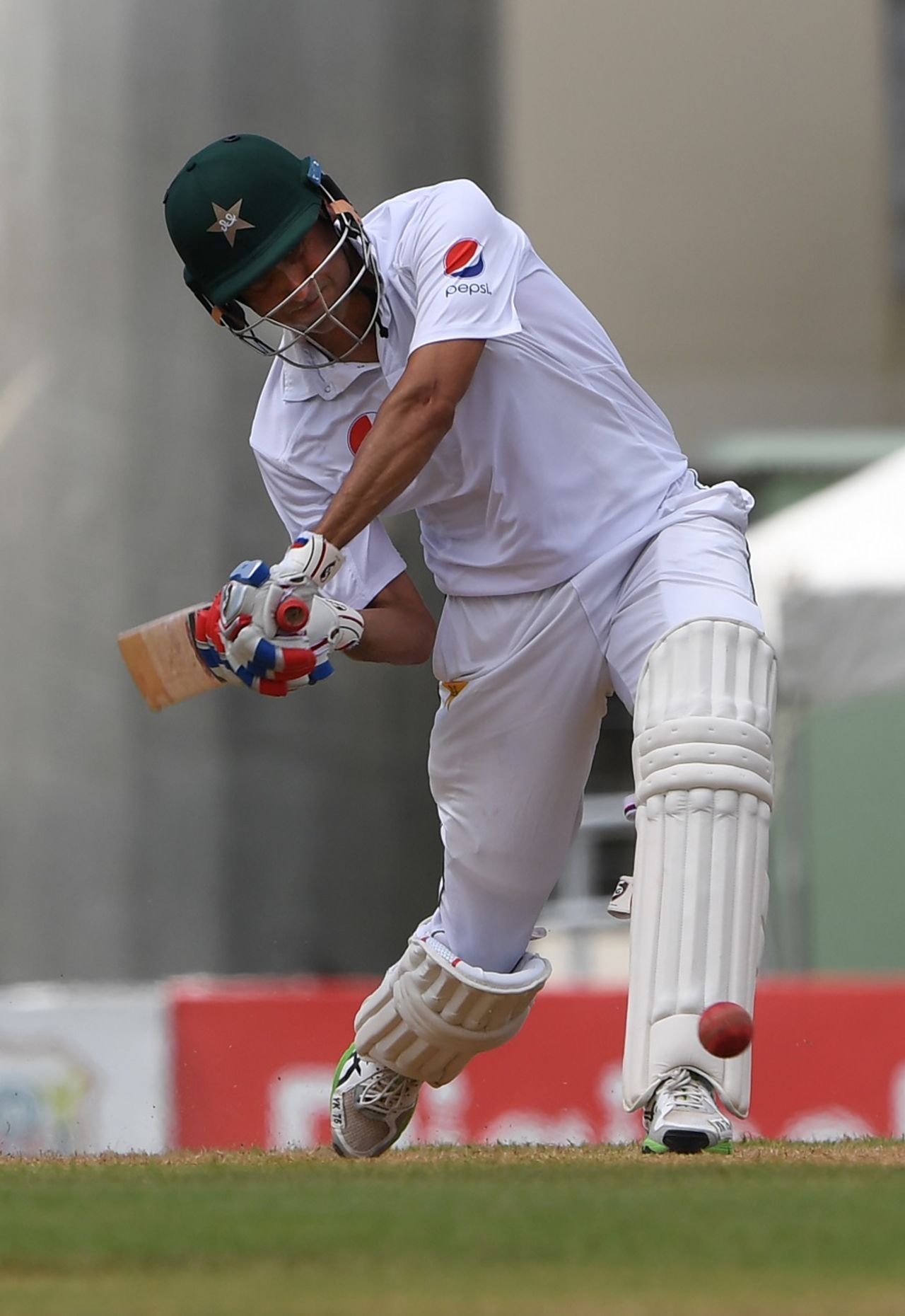 Younis Khan shapes up to play through the leg side, West Indies v Pakistan, 3rd Test, Roseau, 2nd day, May 11, 2017