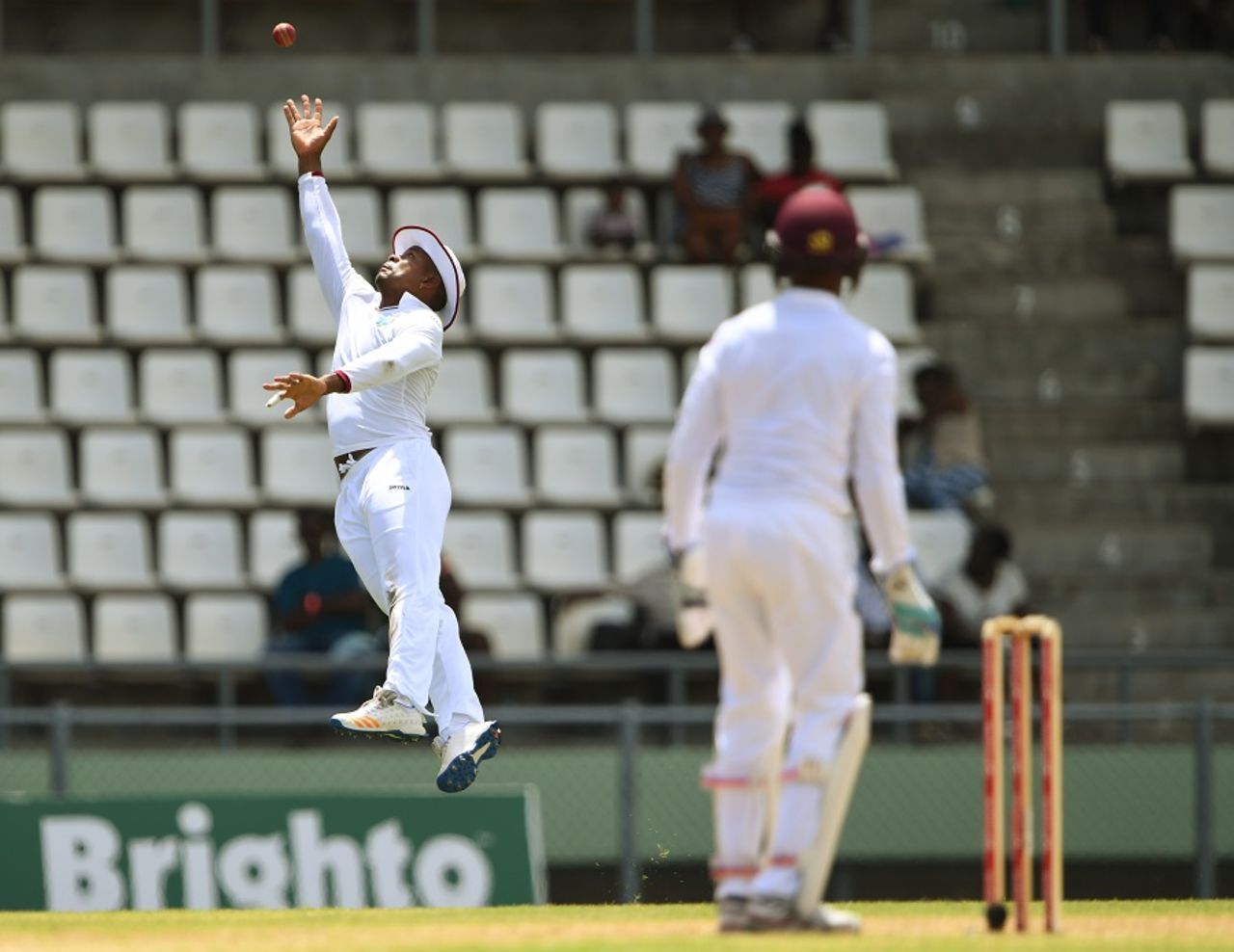 Kieran Powell reaches out for a catch, West Indies v Pakistan, 3rd Test, Roseau, 2nd day, May 11, 2017