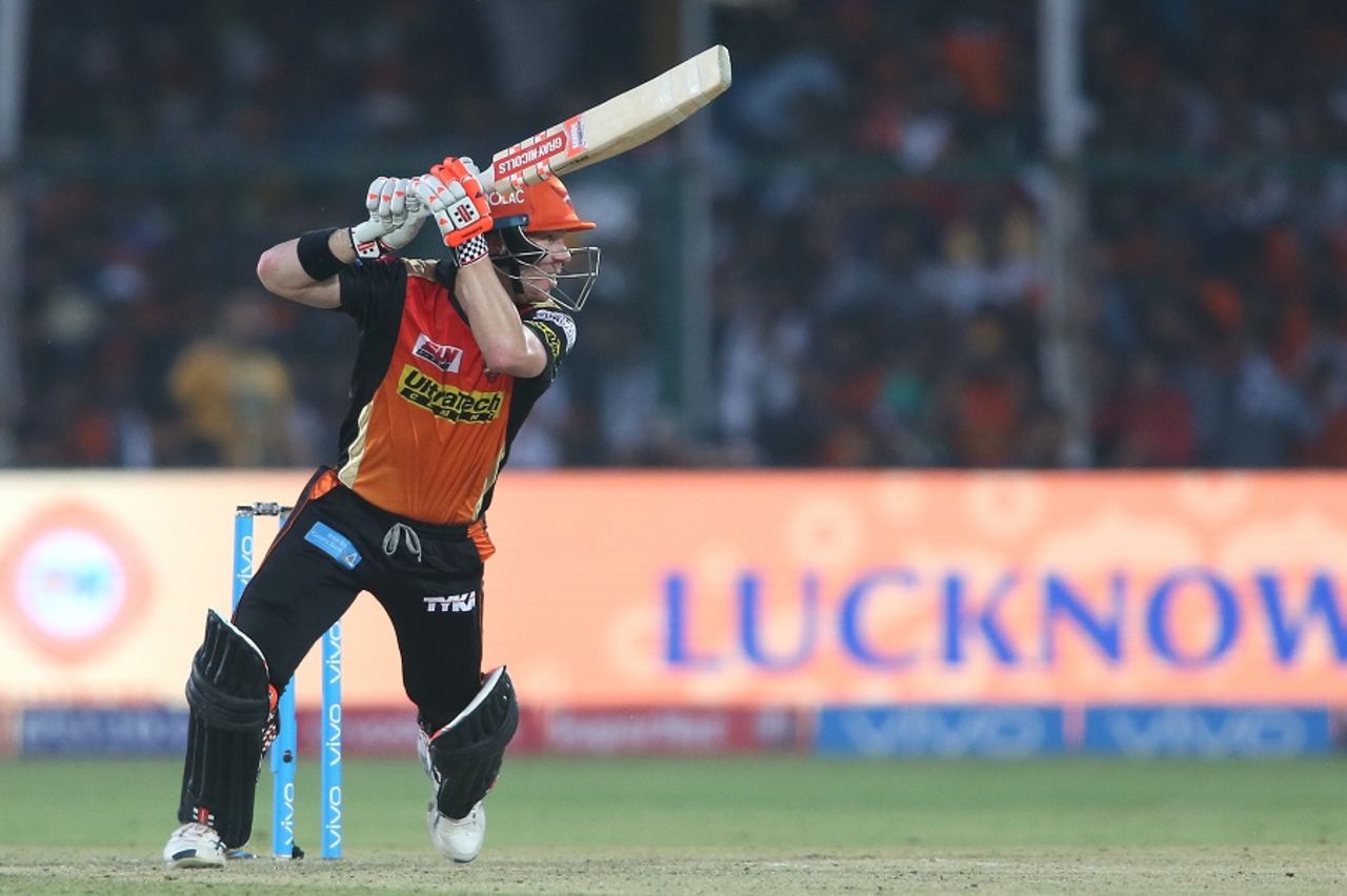 David Warner reached his 58th T20 fifty in Kanpur, Gujarat Lions v Sunrisers Hyderabad, IPL 2017, Kanpur, May 13, 2017