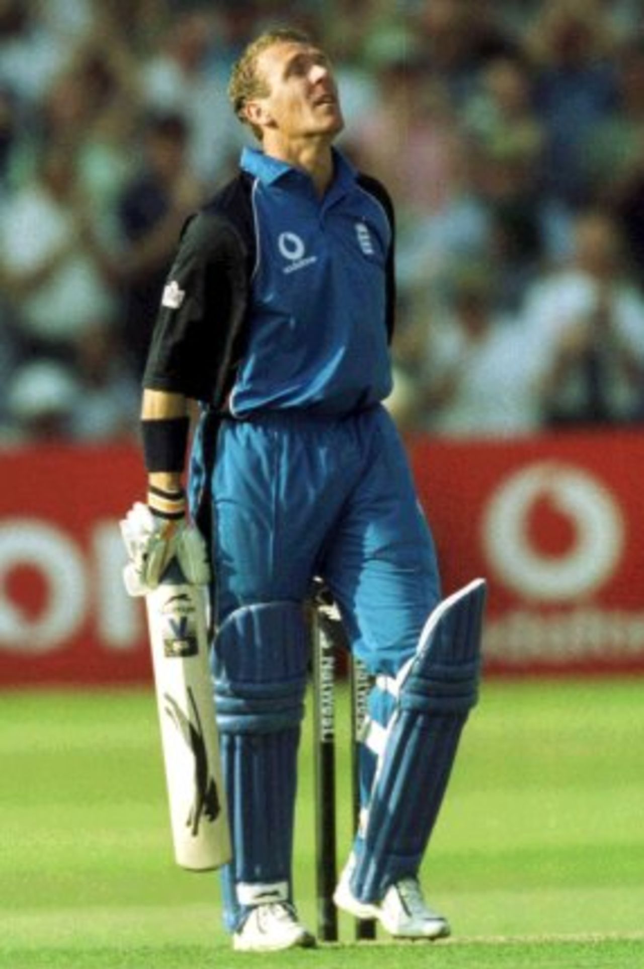 20 Jul 2000: Alec Stewart of England shows his disappointment as England lose to the West Indies during the NatWest Series One Day International between England and West Indies at Trent Bridge, Nottingham.