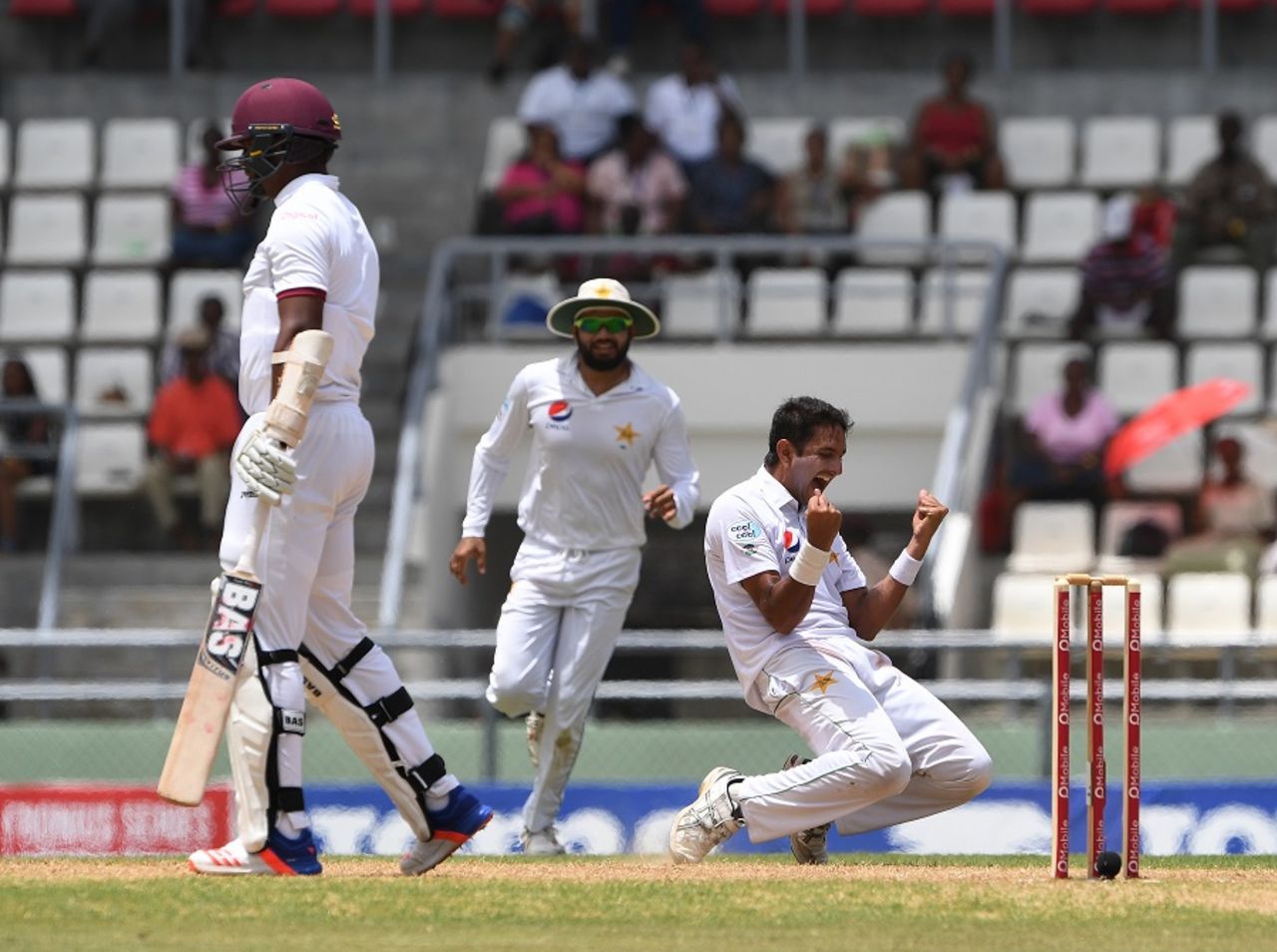 Mohammad Abbas picked up his maiden five-wicket haul, West Indies v Pakistan, 3rd Test, Roseau, 4th day, May 13, 2017