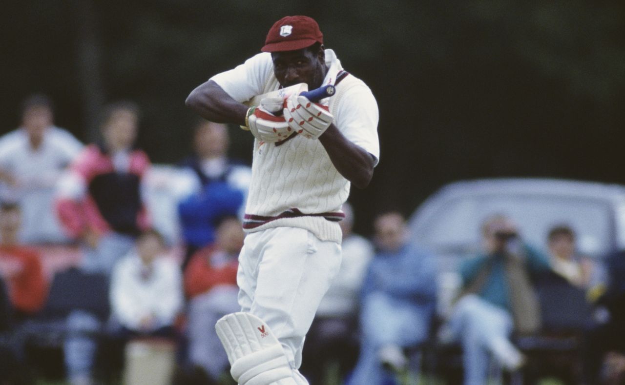 Viv Richards unfurls the machine-gun celebration, circa 1985