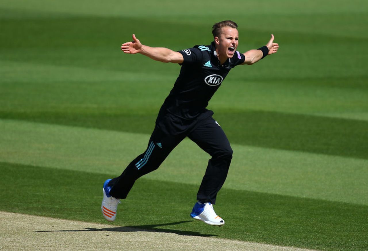 Tom Curran celebrates a wicket, Surrey v Hampshire, Royal London Cup, Kia Oval