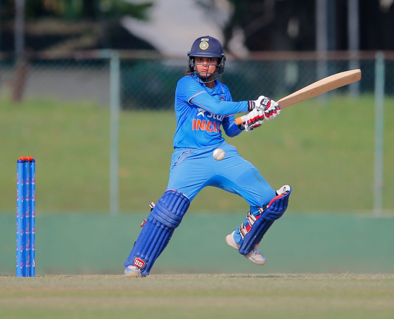 Mona Meshram plays one off the back foot, India Women v South Africa Women, Final, ICC Women's World Cup Qualifier, Colombo, February 21, 2017