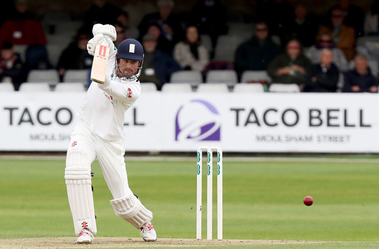 Alastair Cook drives during his century, Essex v Hampshire, Specsavers Championship Division Two, Chelmsford, May 19-22 