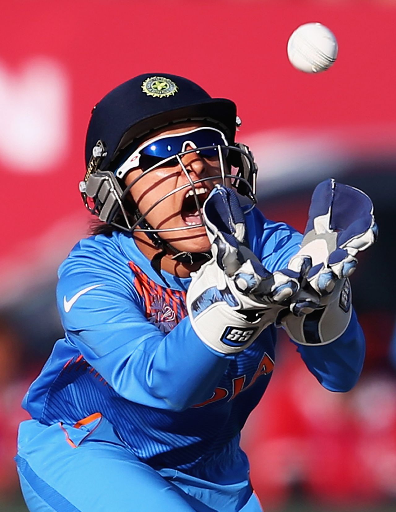 Sushma Verma took a straightforward catch to send back Charlotte Edwards, India Women v England Women, ICC Women's World T20, Dharamsala, March 22, 2016