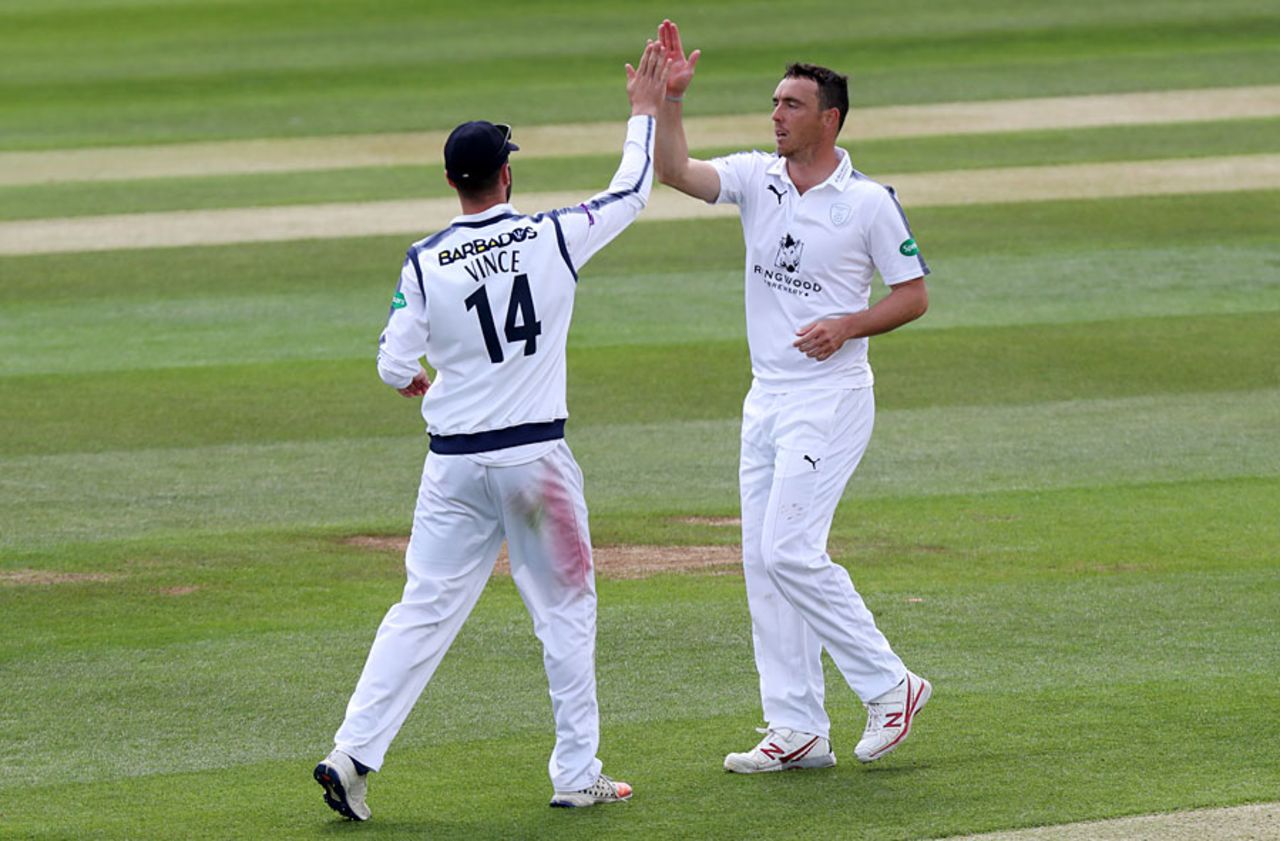 Kyle Abbott chipped out Essex's top order, Essex v Hampshire, Specsavers County Championship, Division One, Chelmsford, May 20, 2017