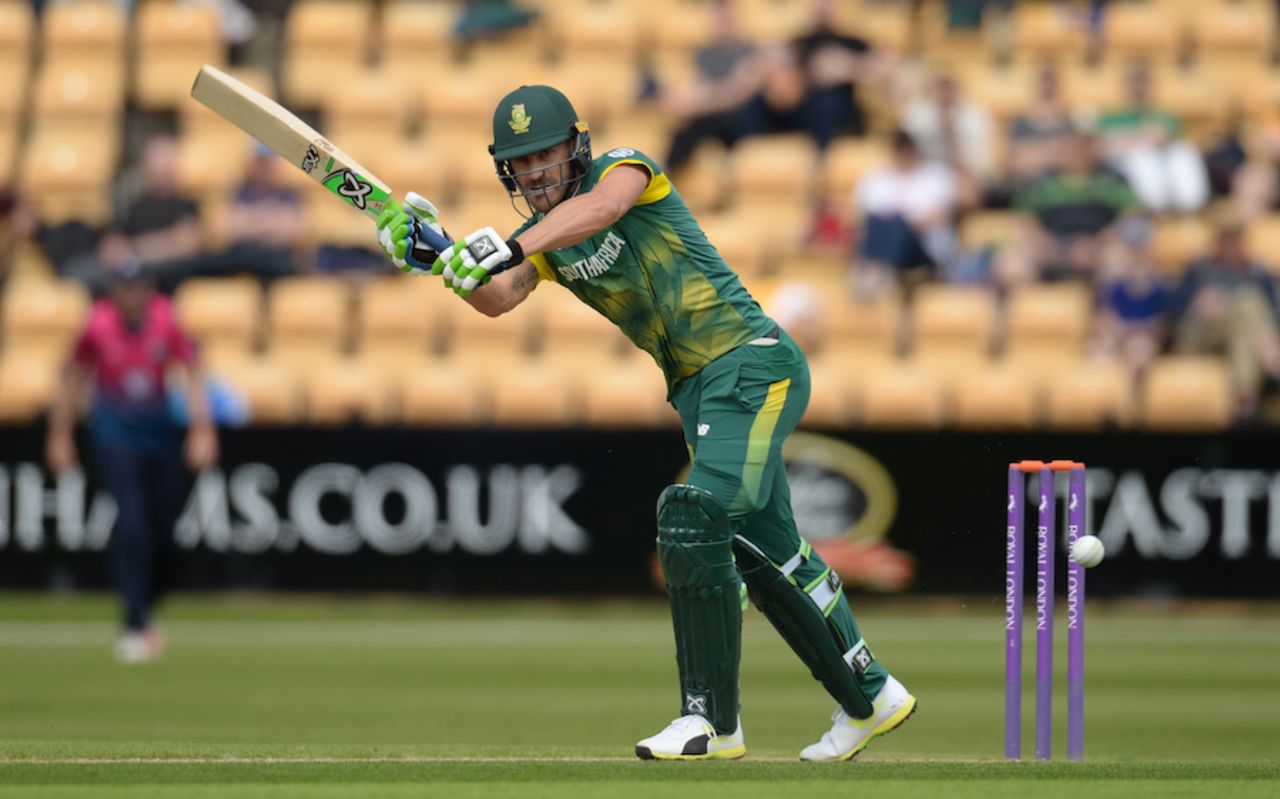 Faf du Plessis plays through the leg side, Northamptonshire v South Africans, Northampton, May 21, 2017