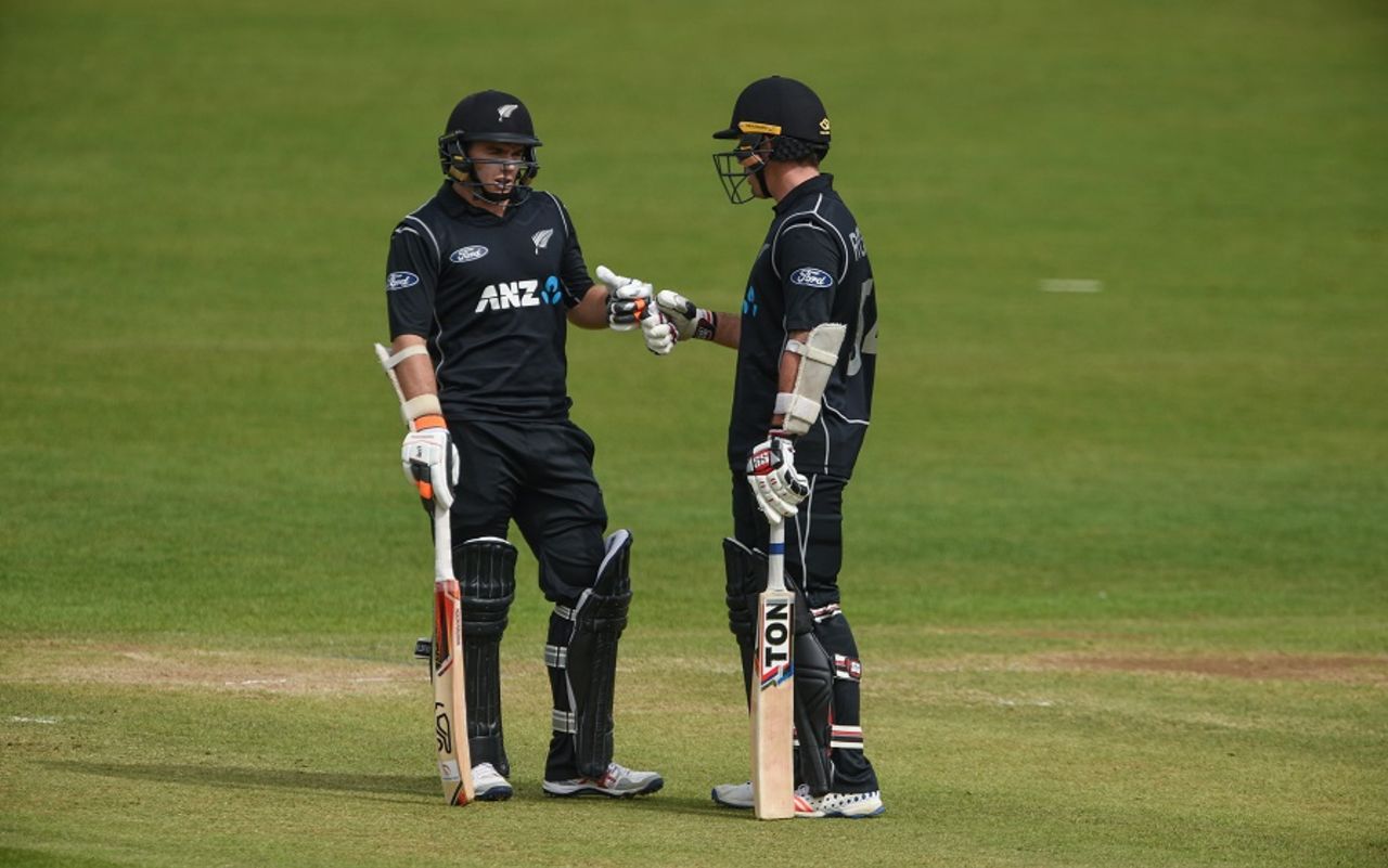Tom Latham and Luke Ronchi added 70 for the first wicket, Ireland v New Zealand, Malahide, 5th ODI, May 21, 2017