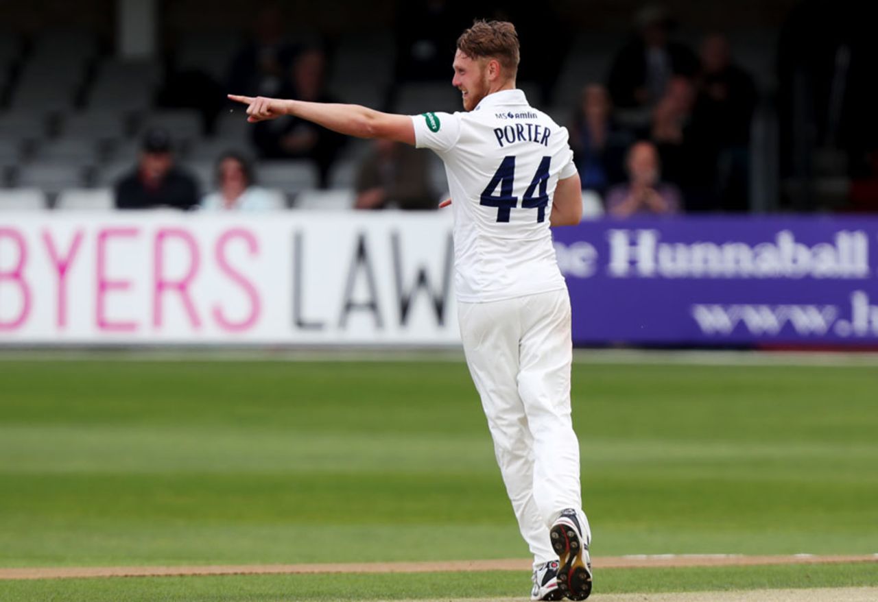 Jamie Porter claimed seven wickets in the match, Essex v Hampshire, County Championship, Division One, Chelmsford, 3rd day, May 21, 2017